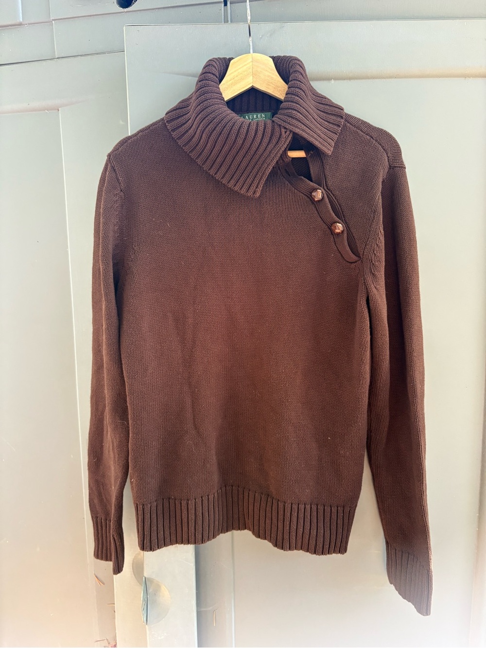 Lauren Ralph Lauren Brown Button-Accent Women’s Sweater